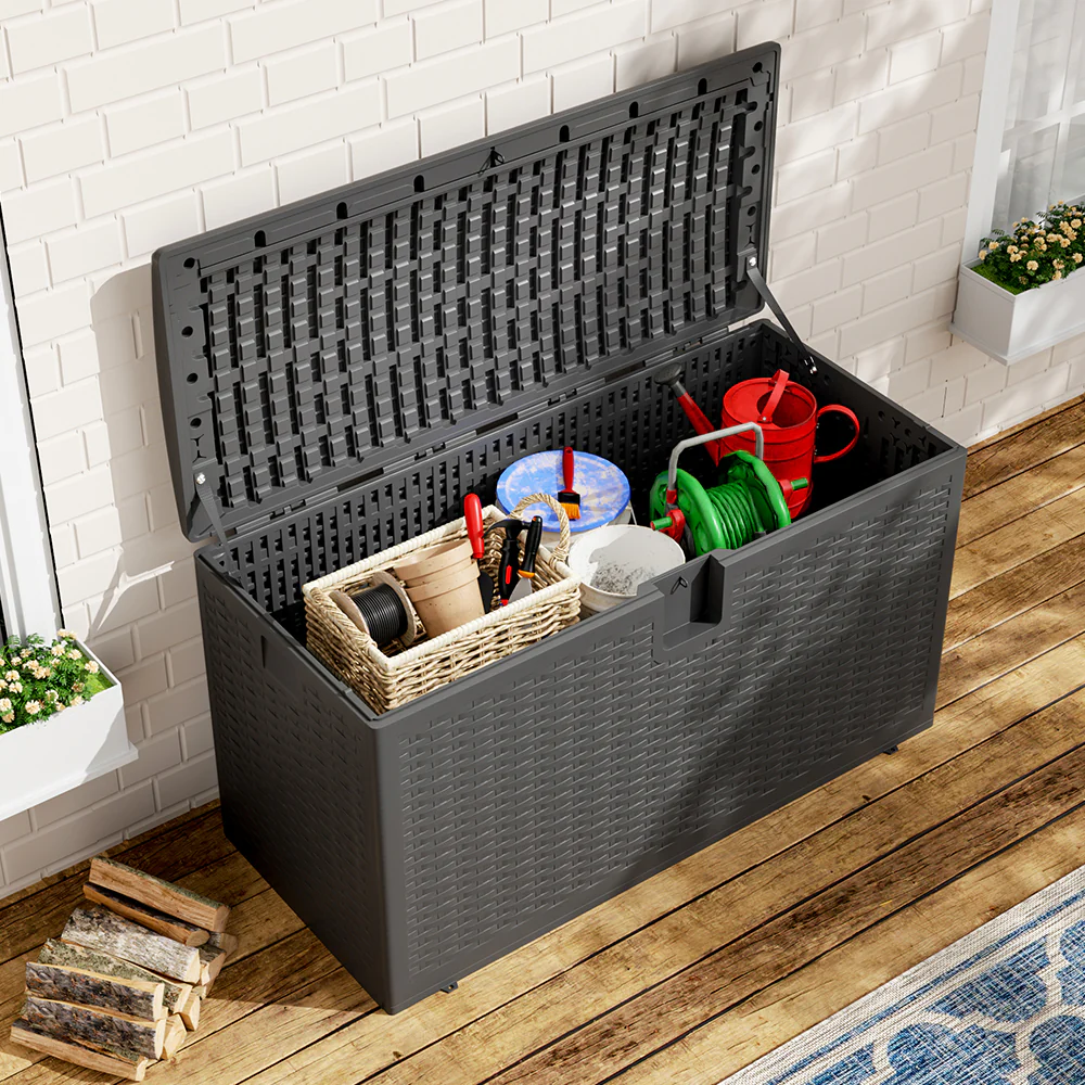 Breeins 99-Gallon Rattan Outdoor Deck Box - Image 10