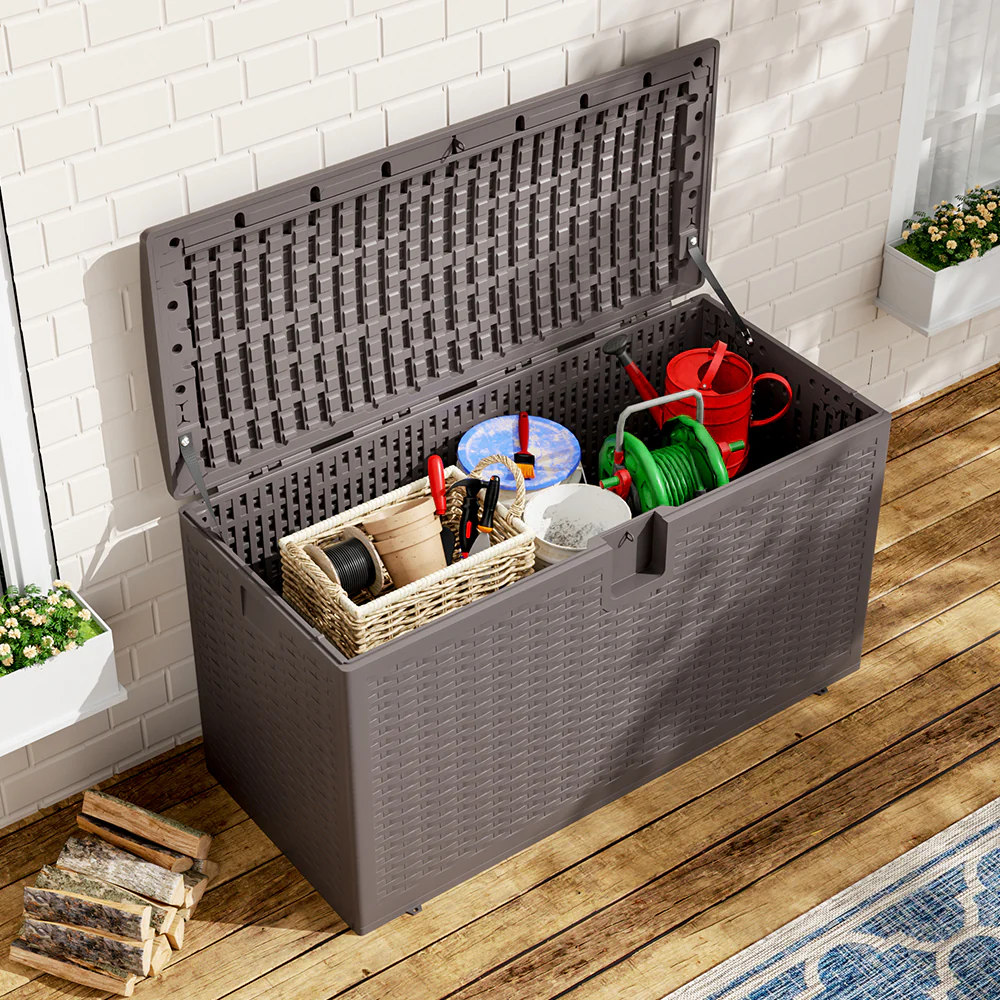 Breeins 99-Gallon Rattan Outdoor Deck Box - Image 2
