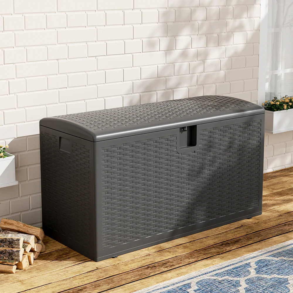 Breeins 99-Gallon Rattan Outdoor Deck Box - Image 9