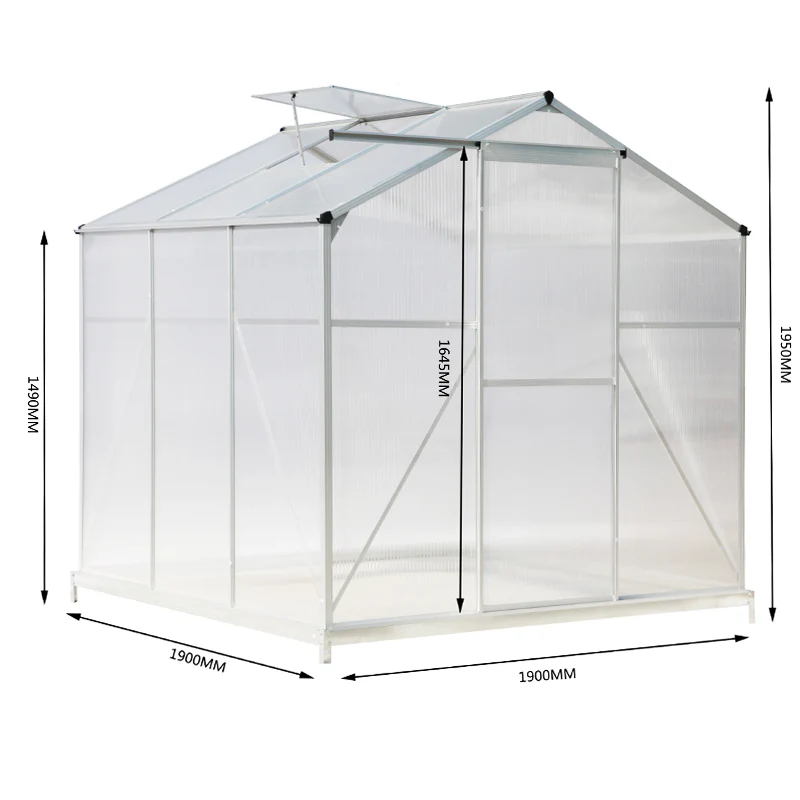 Breeins Aluminium Hobby 6 X 6ft Greenhouse With Base And Window Opening - Image 8