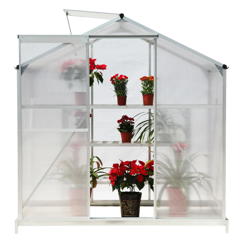 Breeins Aluminium Hobby 6 X 4ft Greenhouse With Base And Window Opening - Image 4
