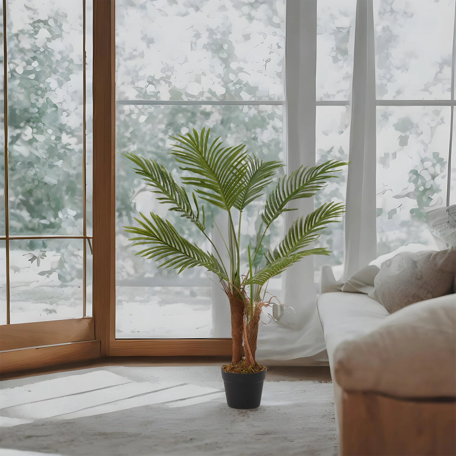 Breeins Artificial Palm Tree Potted Plant Home Decoration - Image 2