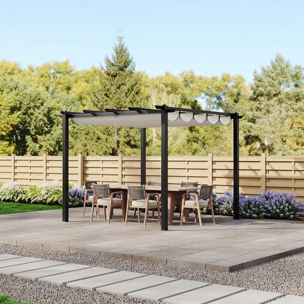 Breeins Backyard Aluminium Pergola With Sliding Roof