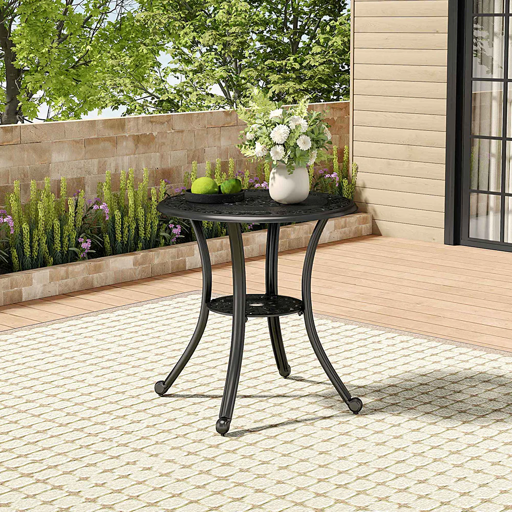 Breeins Cast Aluminum Patio Dining Table with Umbrella Hole - Image 2