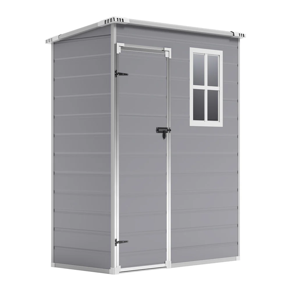 Breeins Garden Plastic Storage And Tool Shed With Lockable Door And Window