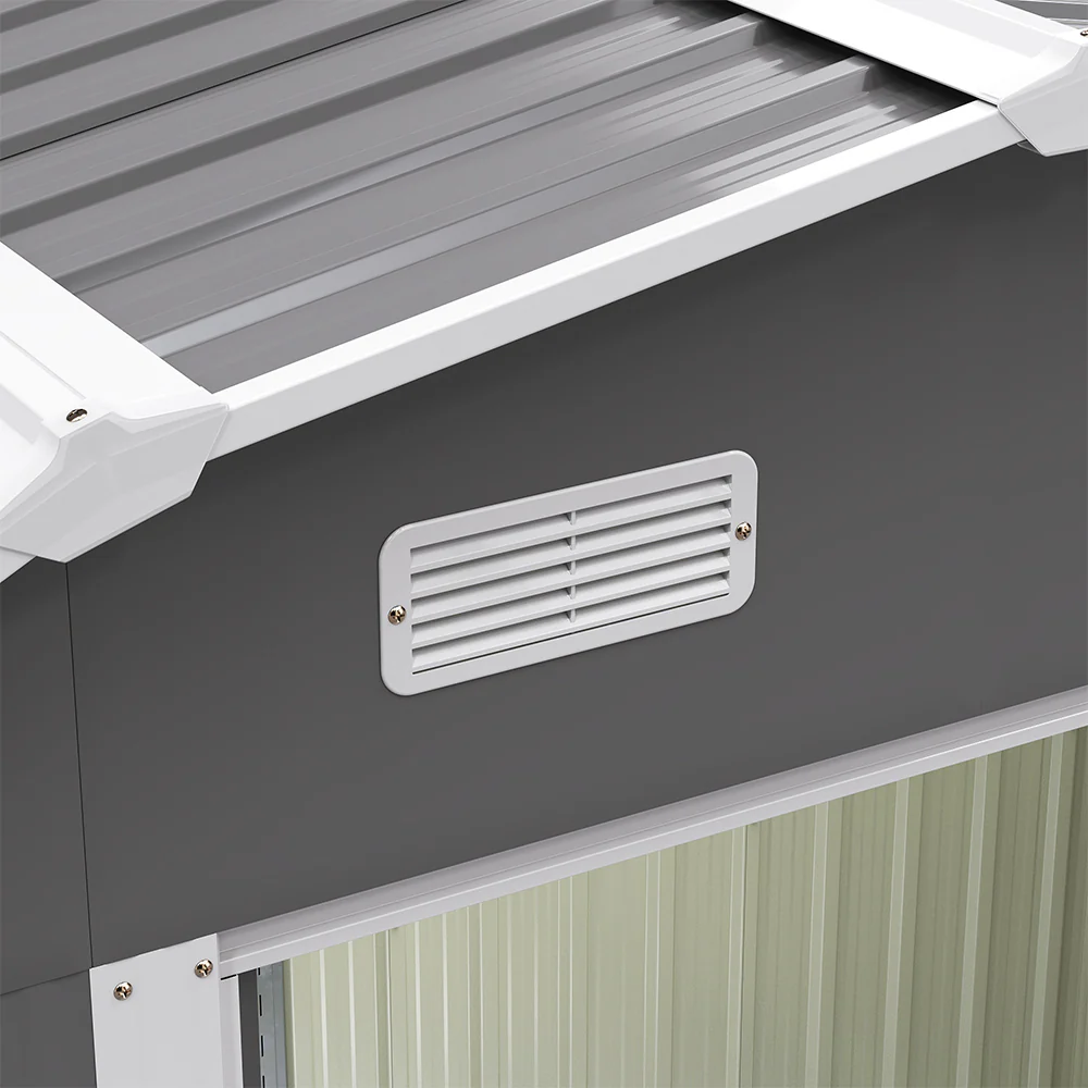 Breeins Large 7.5 x 4 ft Galvanized Steel Acrylic Storage Shed - Image 9