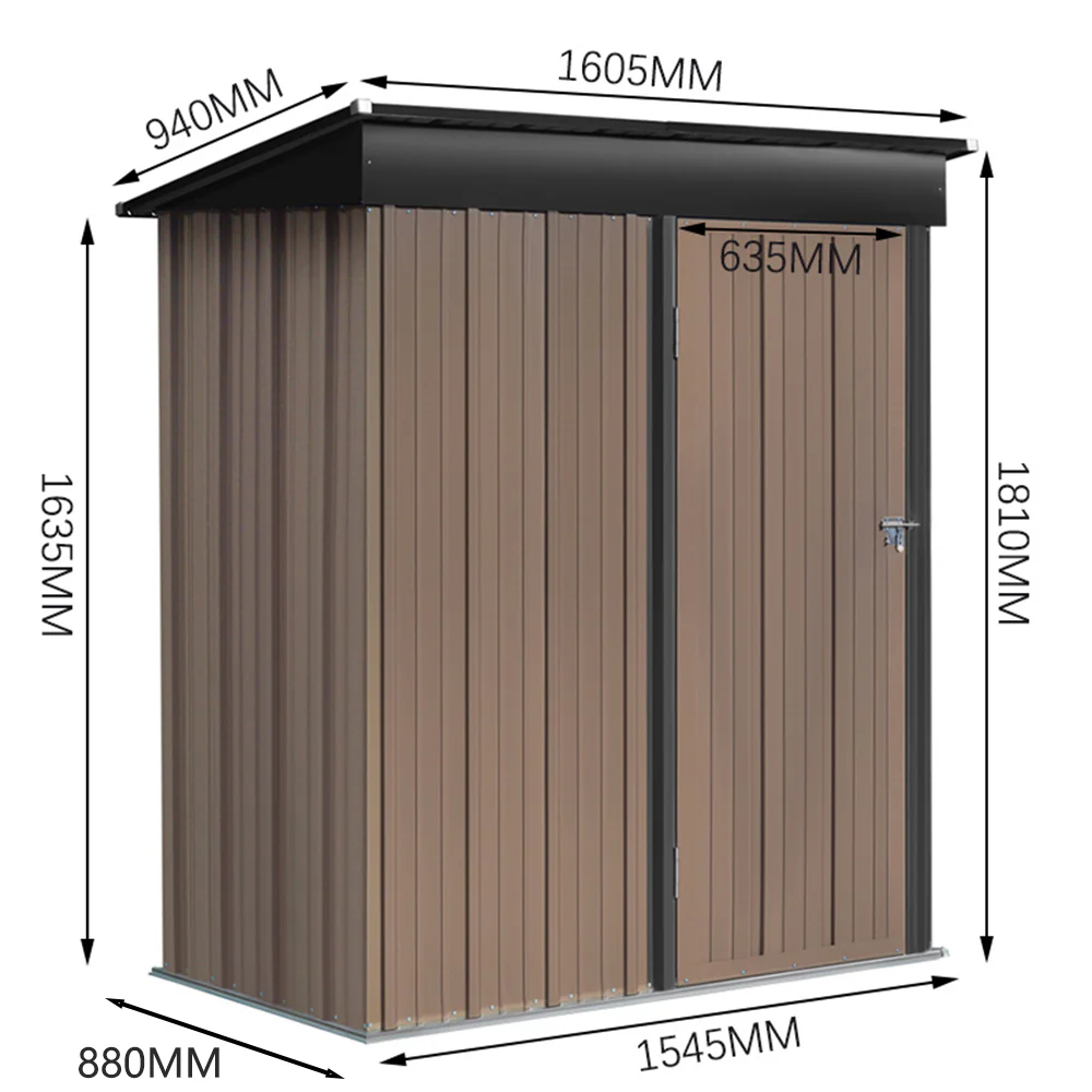 Breeins Lockable Metal Garden Storage Shed 5x3ft - Image 3