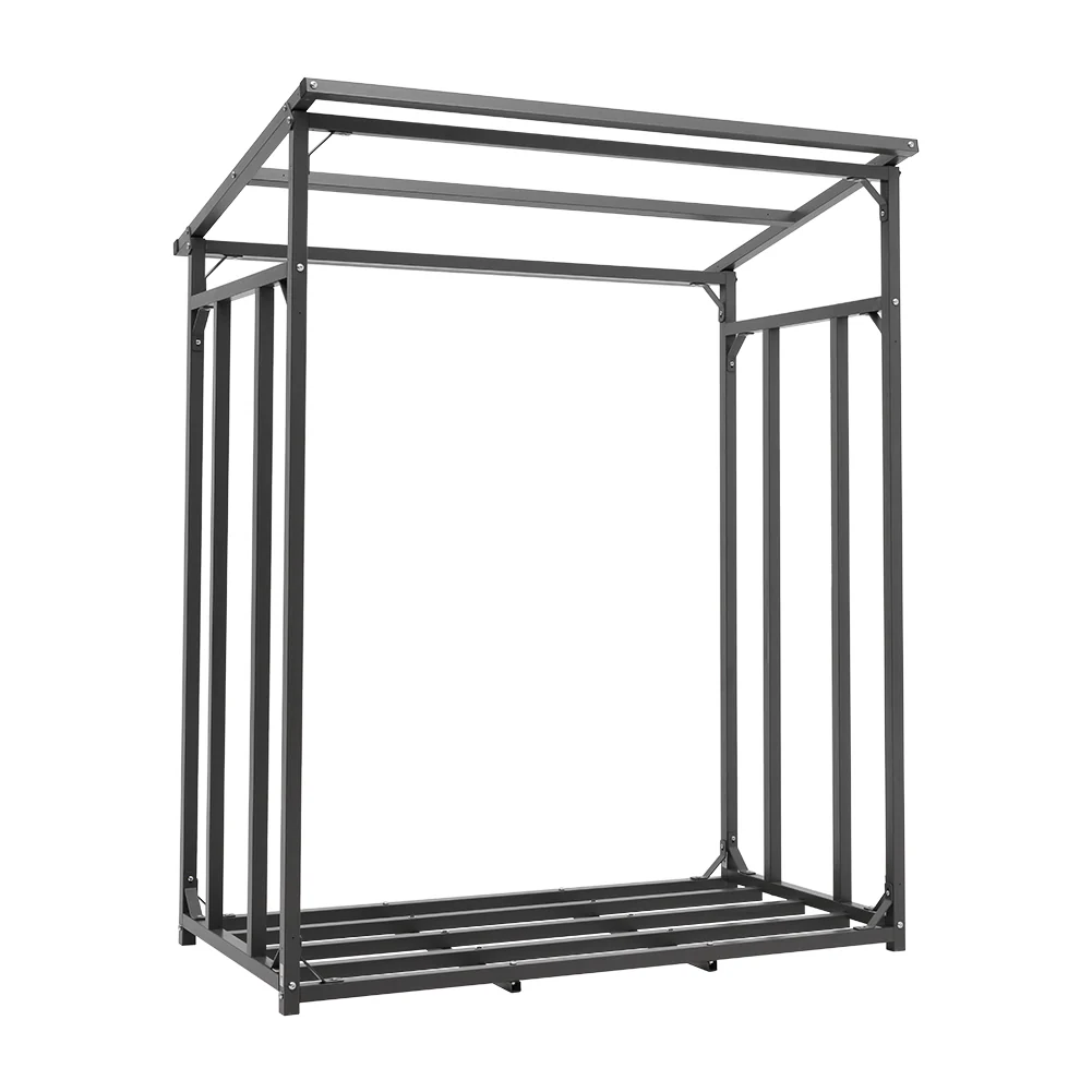 Breeins Metal Tube Firewood Rack With Roof - Image 7