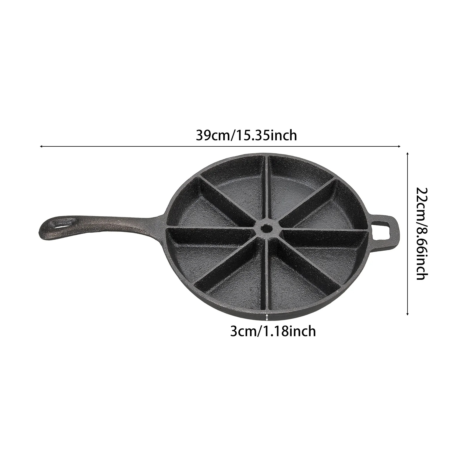 Breeins Non-stick 8-section Cast Iron Cornbread Pan - Image 4