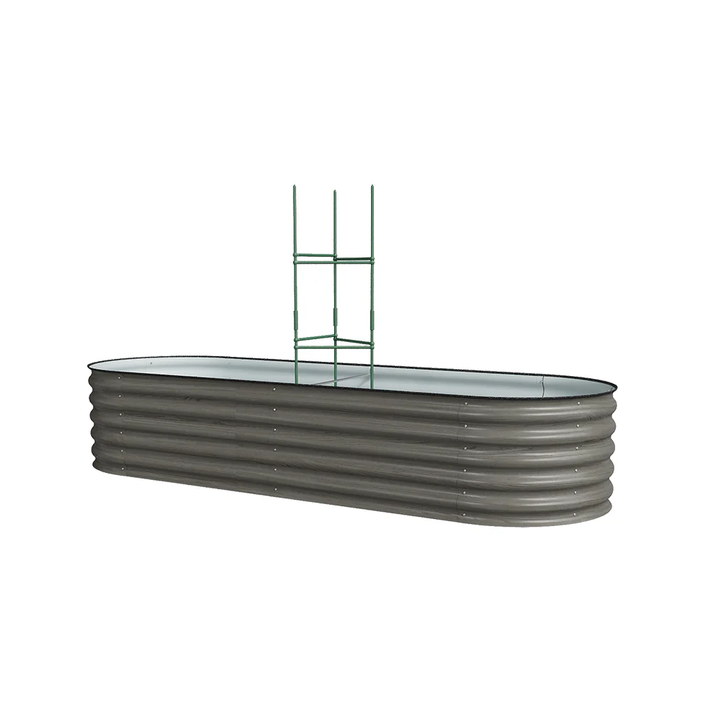 Breeins Outdoor Galvanized Steel Raised Garden Bed with Trellis