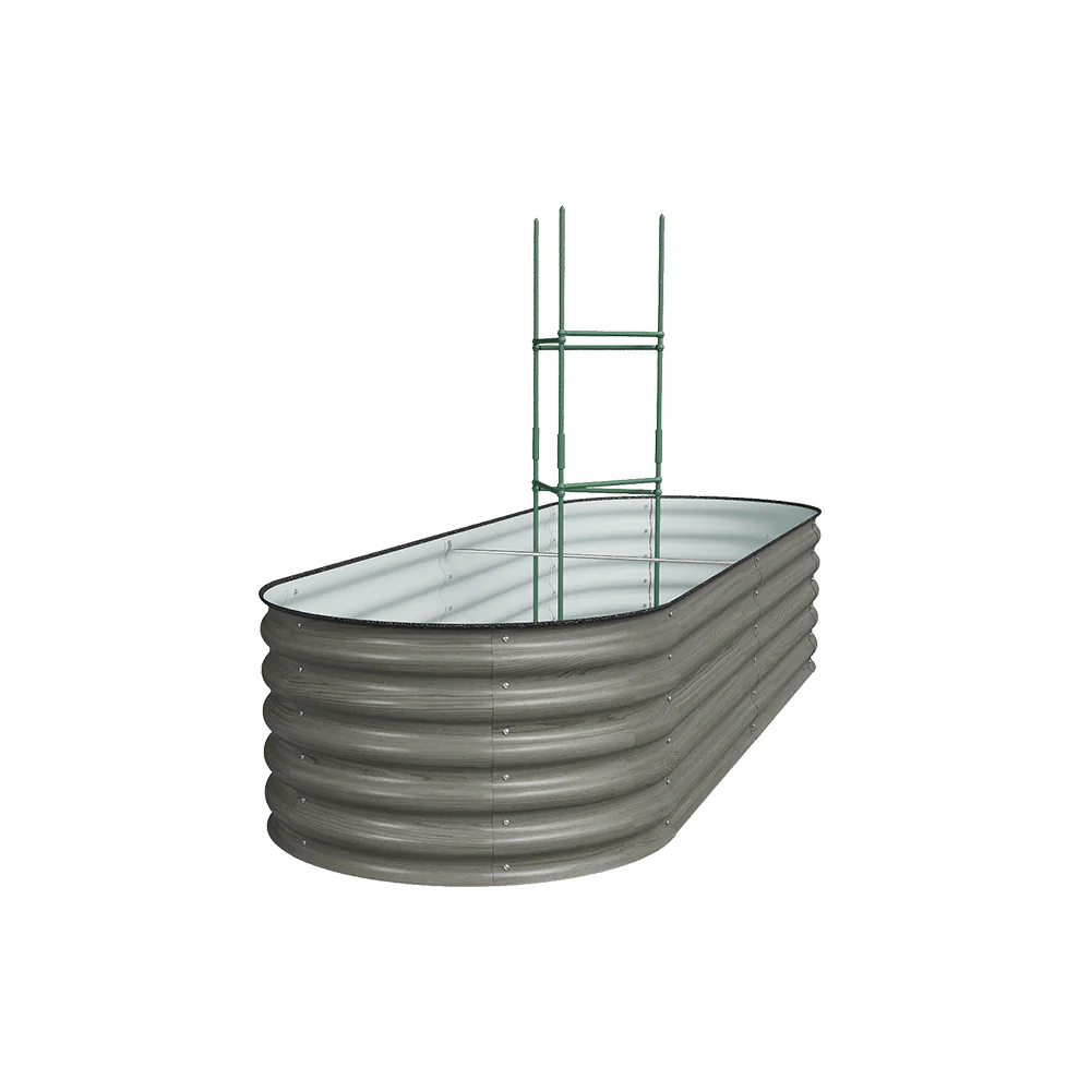 Breeins Outdoor Galvanized Steel Raised Garden Bed with Trellis - Image 3
