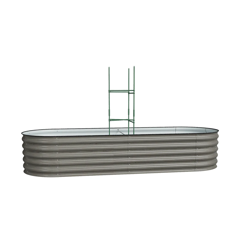 Breeins Outdoor Galvanized Steel Raised Garden Bed with Trellis - Image 4