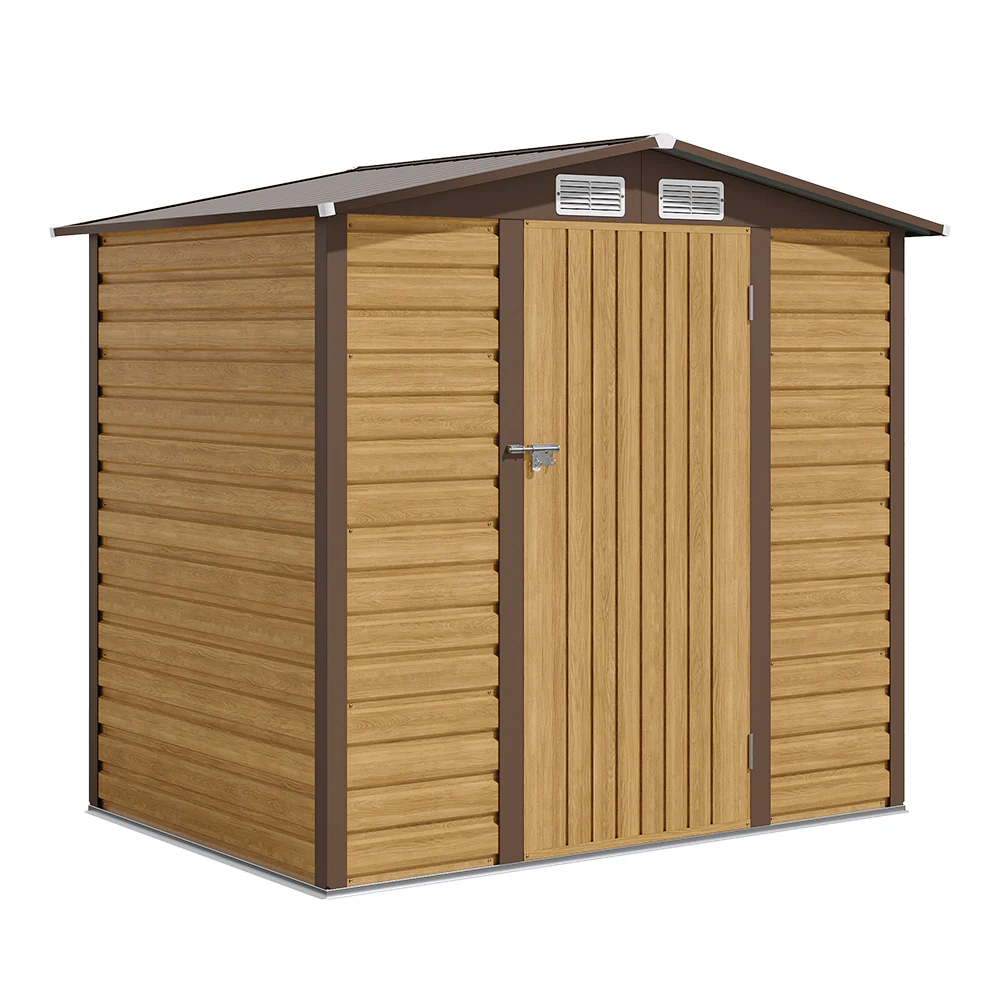 Breeins Outdoor Galvanized Steel Tawny Storage Shed 6ft X 4ft