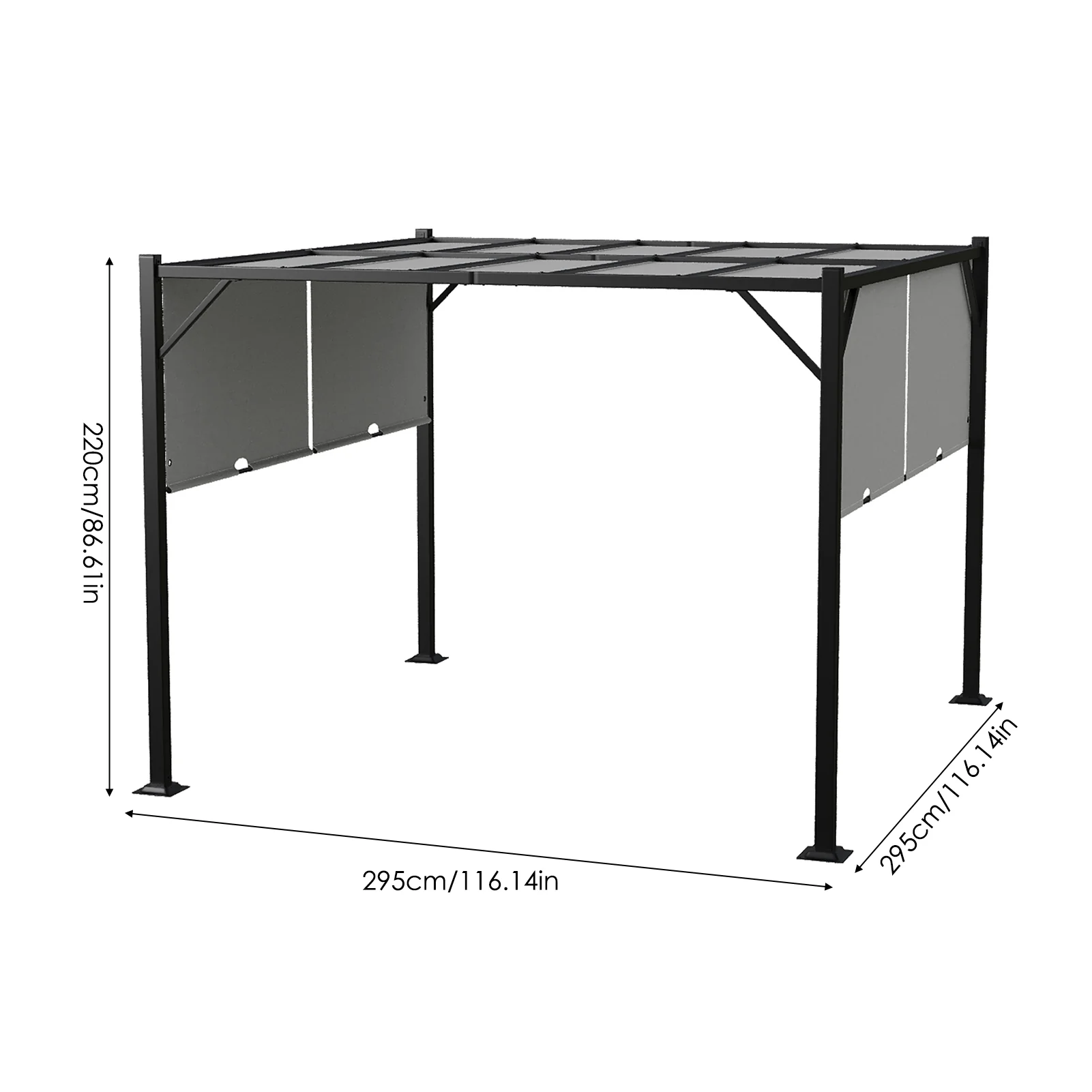 Breeins Outdoor Garden Retractable Pergola with Canopy - Image 8