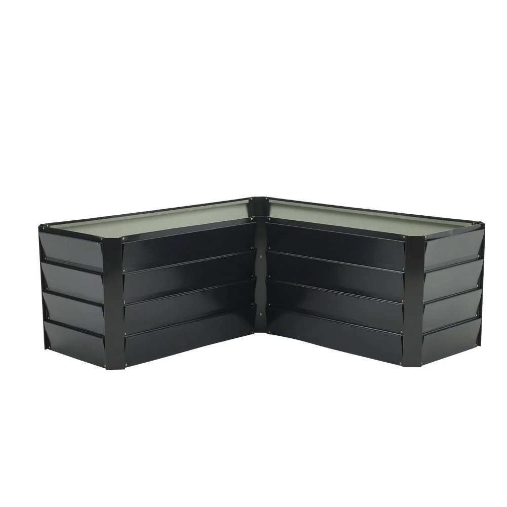 Breeins Outdoor Metal L-Shaped Raised Garden Bed - Image 6