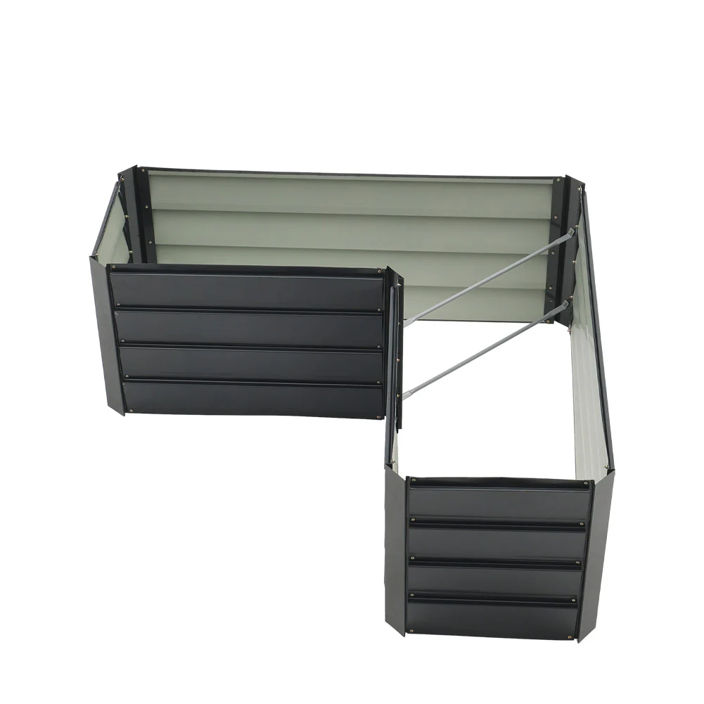 Breeins Outdoor Metal L-Shaped Raised Garden Bed - Image 7