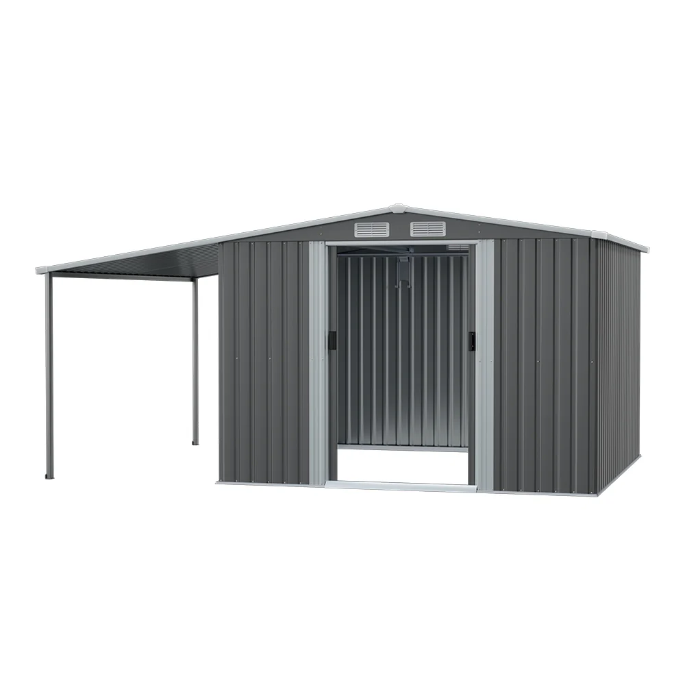 Breeins Outdoor Metal Storage Shed with Lean-to - Image 4