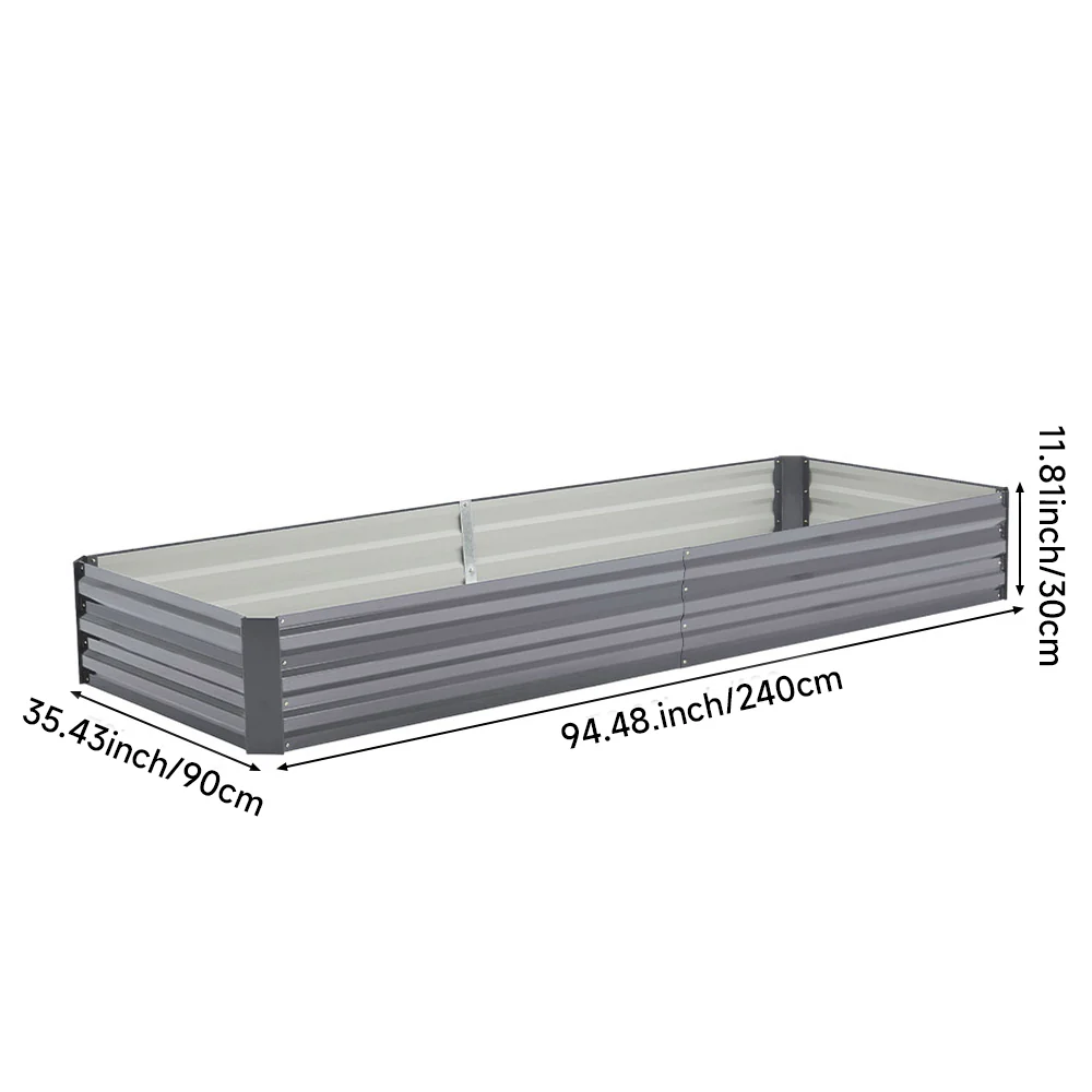 Breeins Outdoor Rectangular Metal Raised Garden Bed - Image 9
