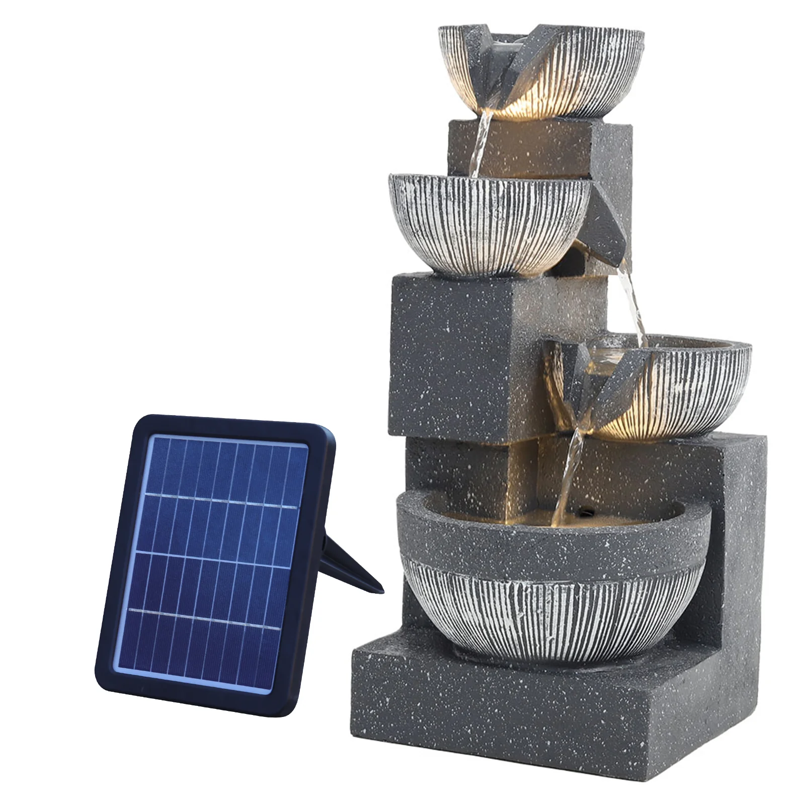 Breeins Outdoor Solar Power Garden Water Feature Fountain Rockery Decor - Image 3