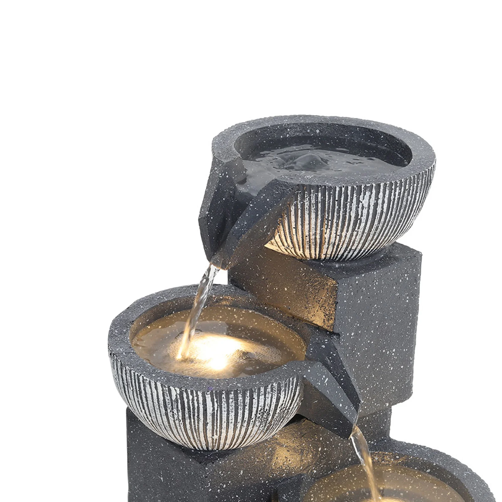 Breeins Outdoor Solar Power Garden Water Feature Fountain Rockery Decor - Image 6