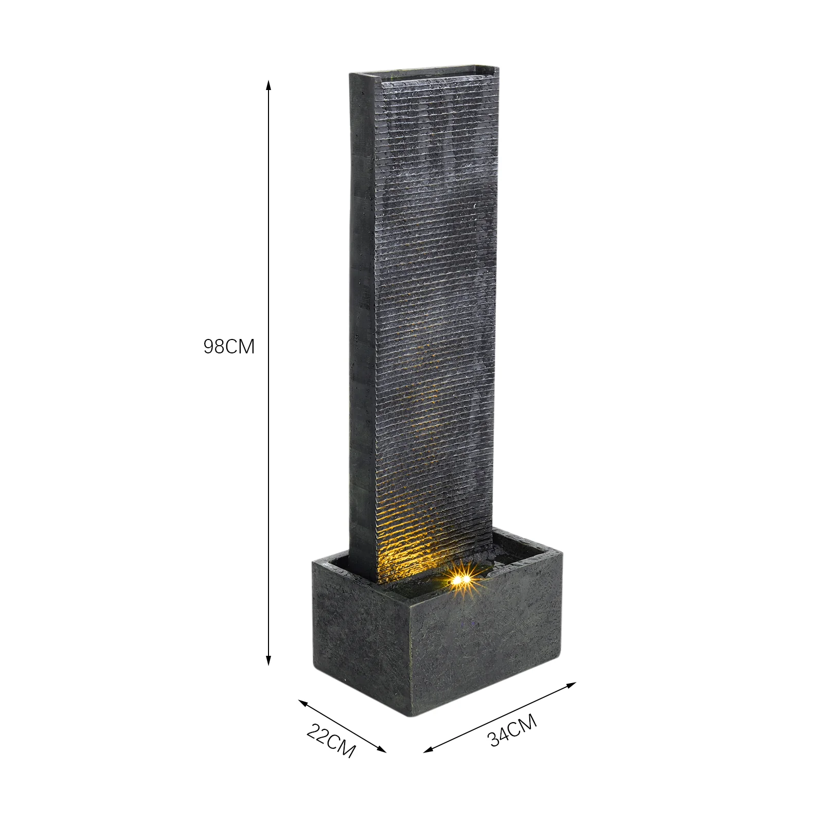 Breeins Outdoor Wall Standing Fountain Water Feature Fountain Stone - Image 3