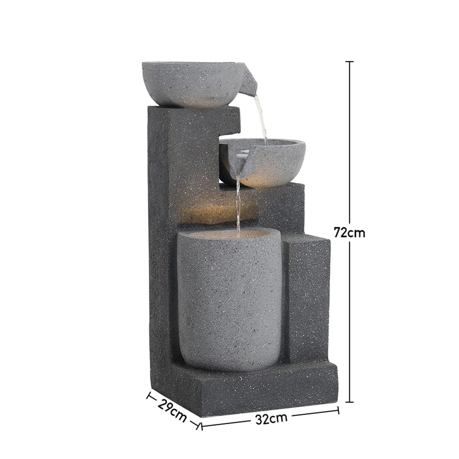 Breeins Outdoor Water Fountain Rockery Decor Solar Powered - Image 9