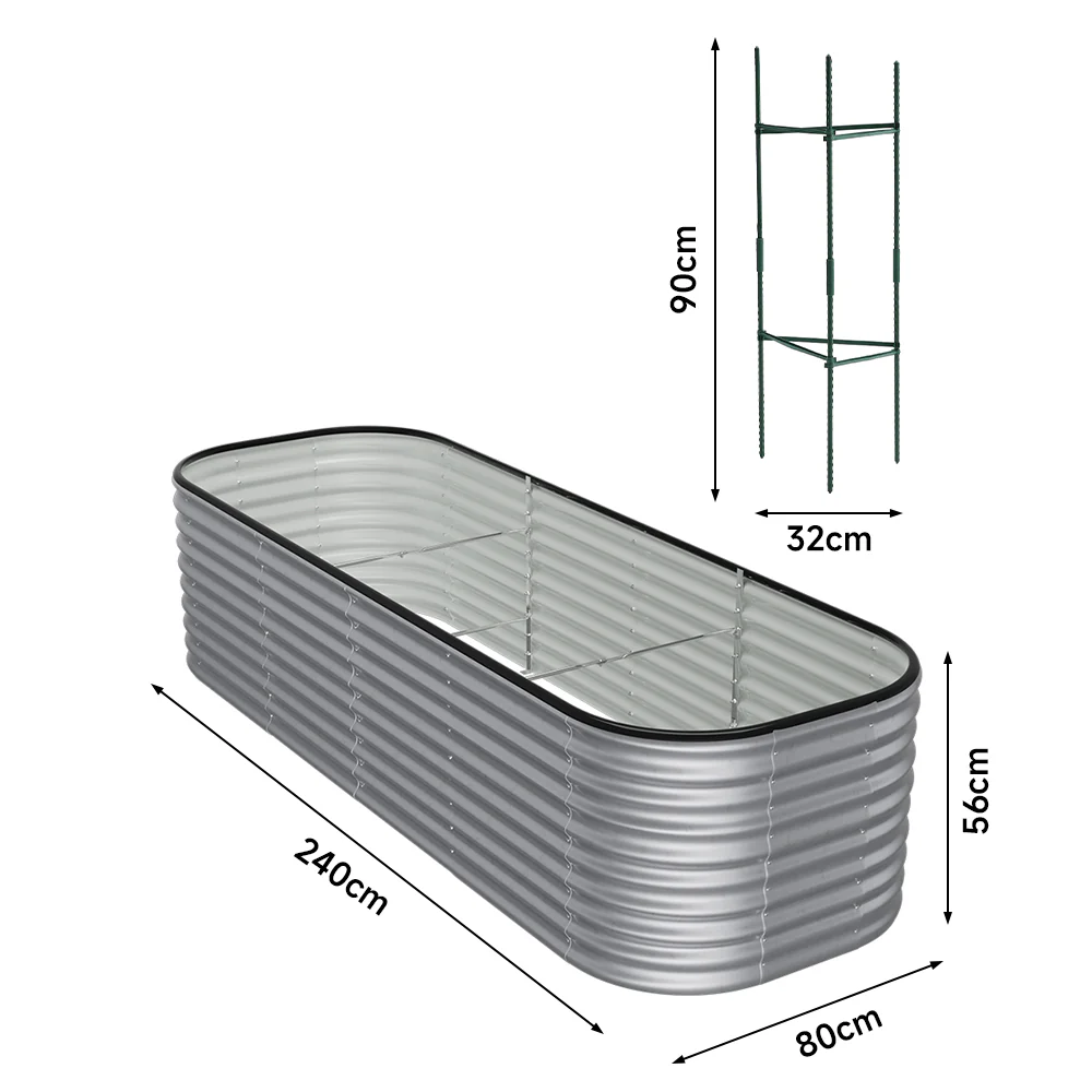 Breeins Oval-Shaped Galvanised Steel Raised Garden Bed - Image 9
