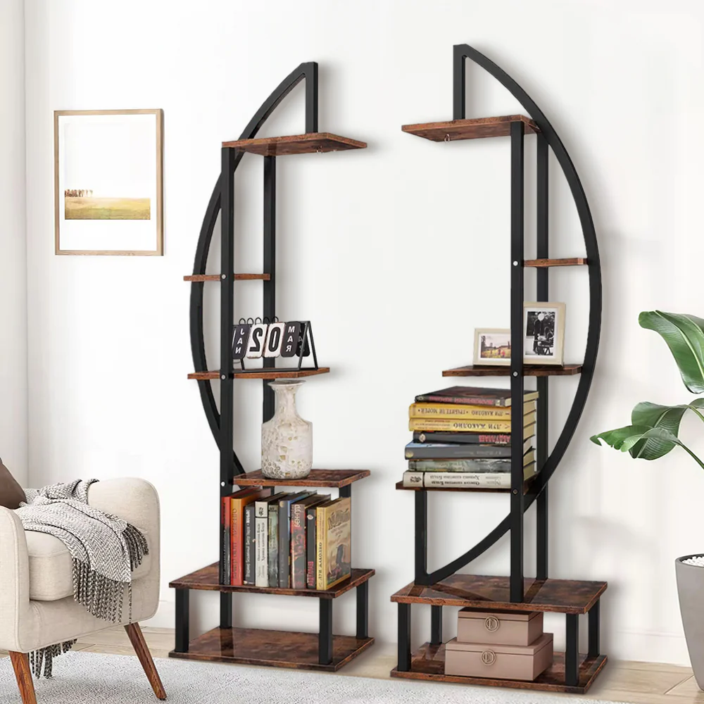 Breeins Pair of Wooden Crescent Plant Displays - Image 5