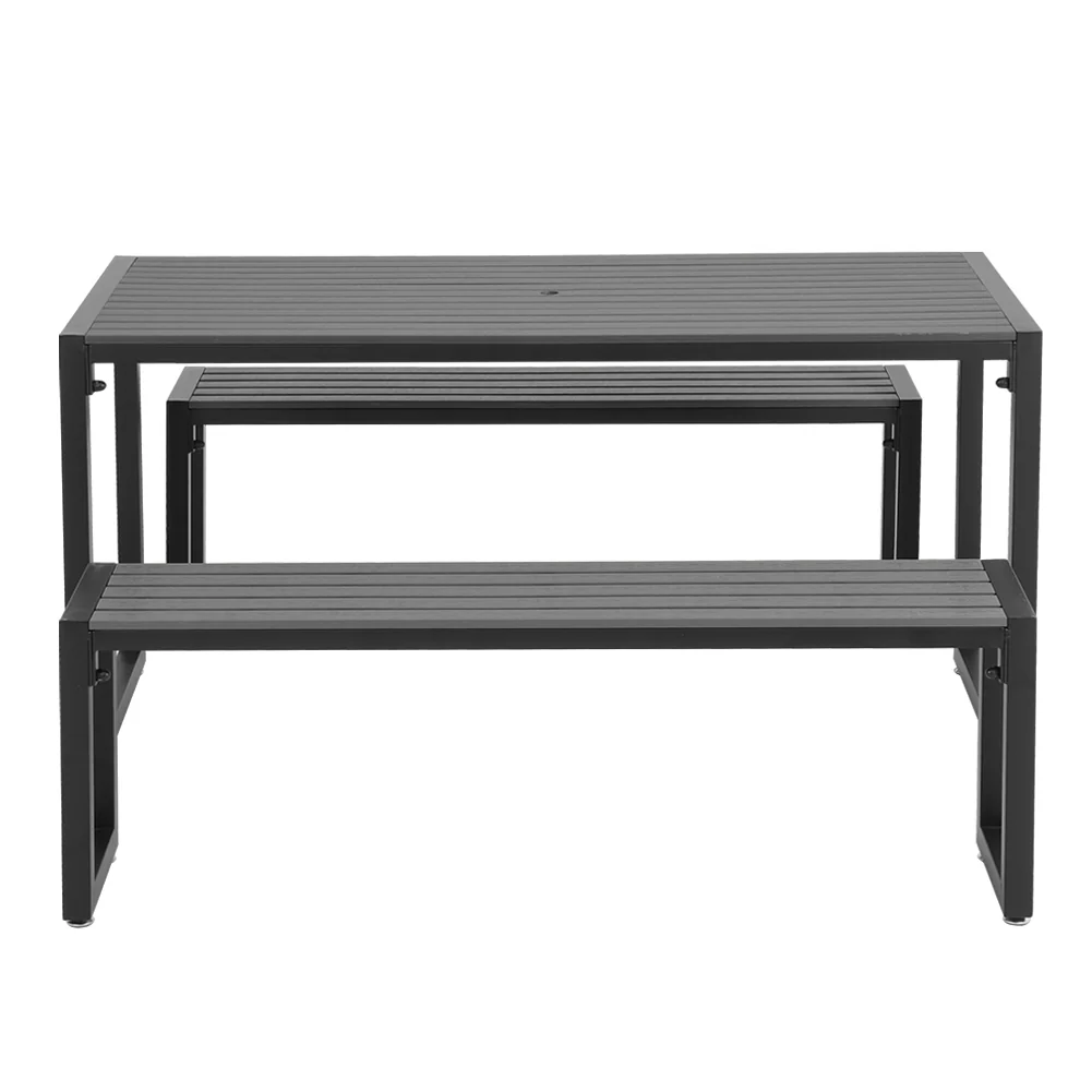Breeins Patio Table Bench Set with Parasol Hole - Image 5