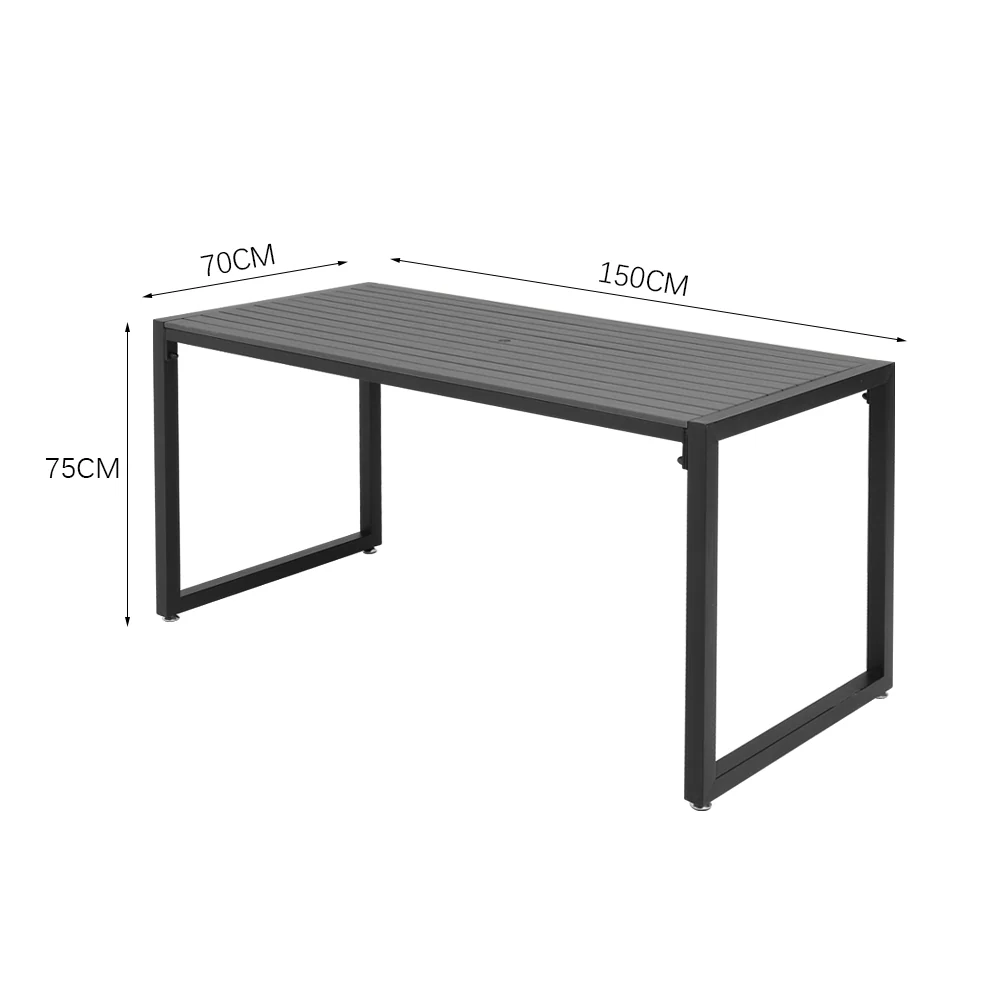 Breeins Patio Table Bench Set with Parasol Hole - Image 7