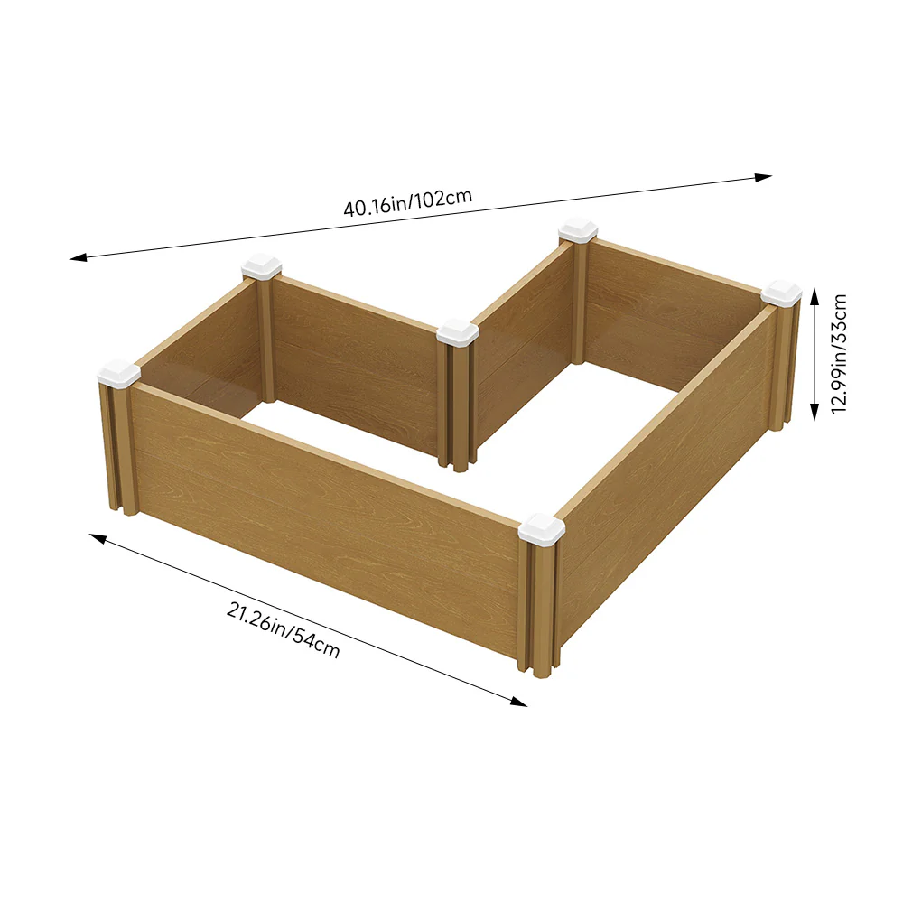 Breeins Plastic Wood-Grain Raised Garden Bed Planter - Image 8