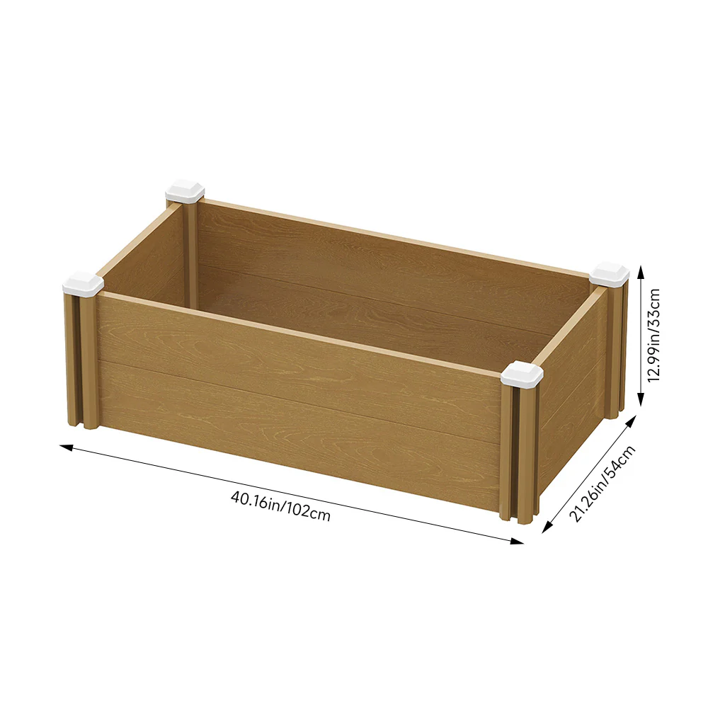 Breeins Plastic Wood-Grain Raised Garden Bed Planter - Image 8