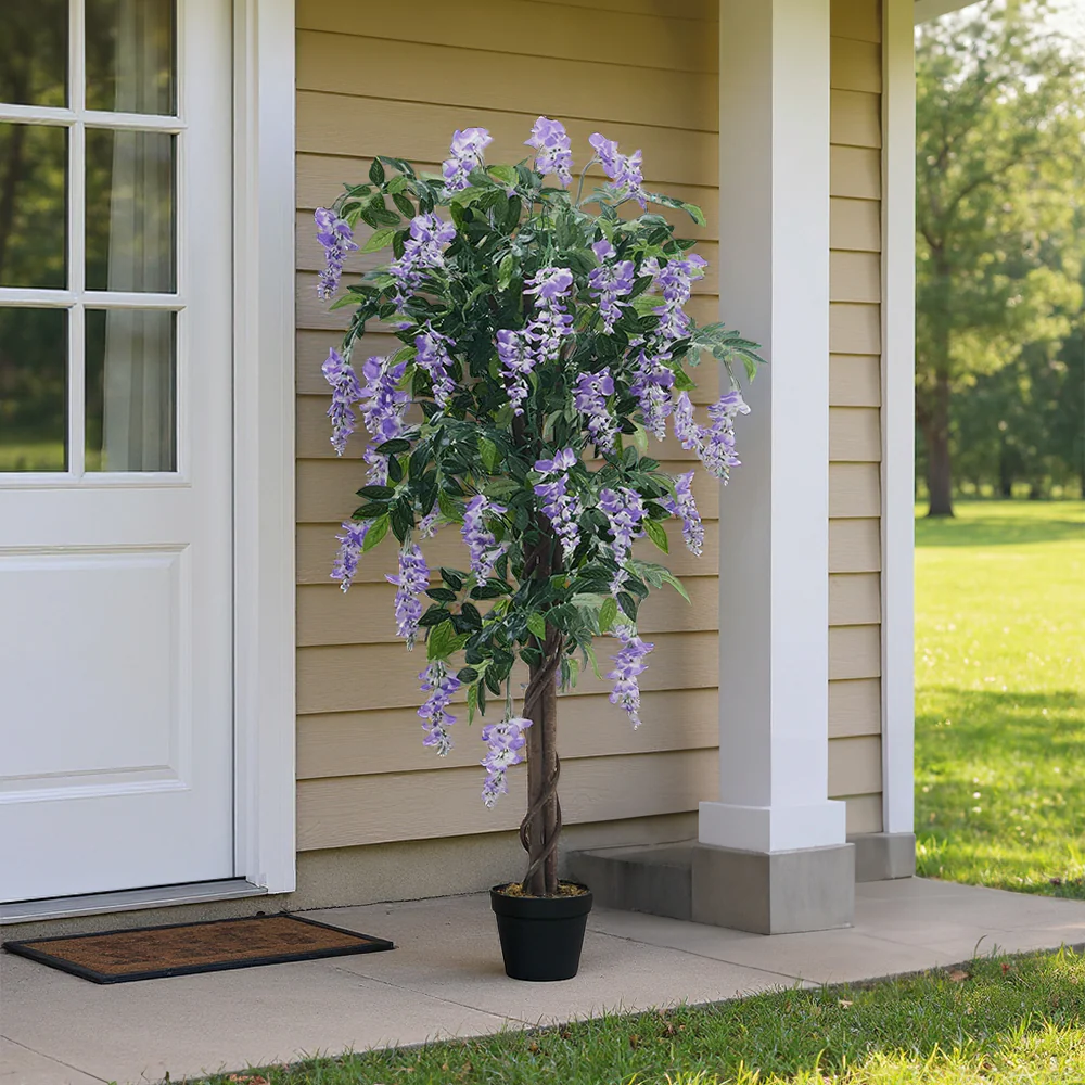 Breeins Potted Artificial Bean Flower Tree