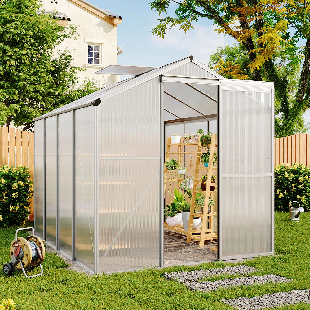 Breeins Rust Resistant Aluminium 6 X 8ft Greenhouse - Image 2