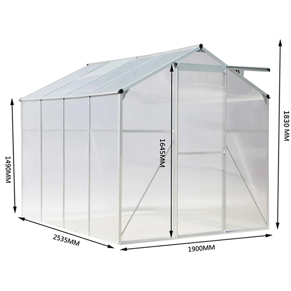 Breeins Rust Resistant Aluminium 6 X 8ft Greenhouse - Image 5