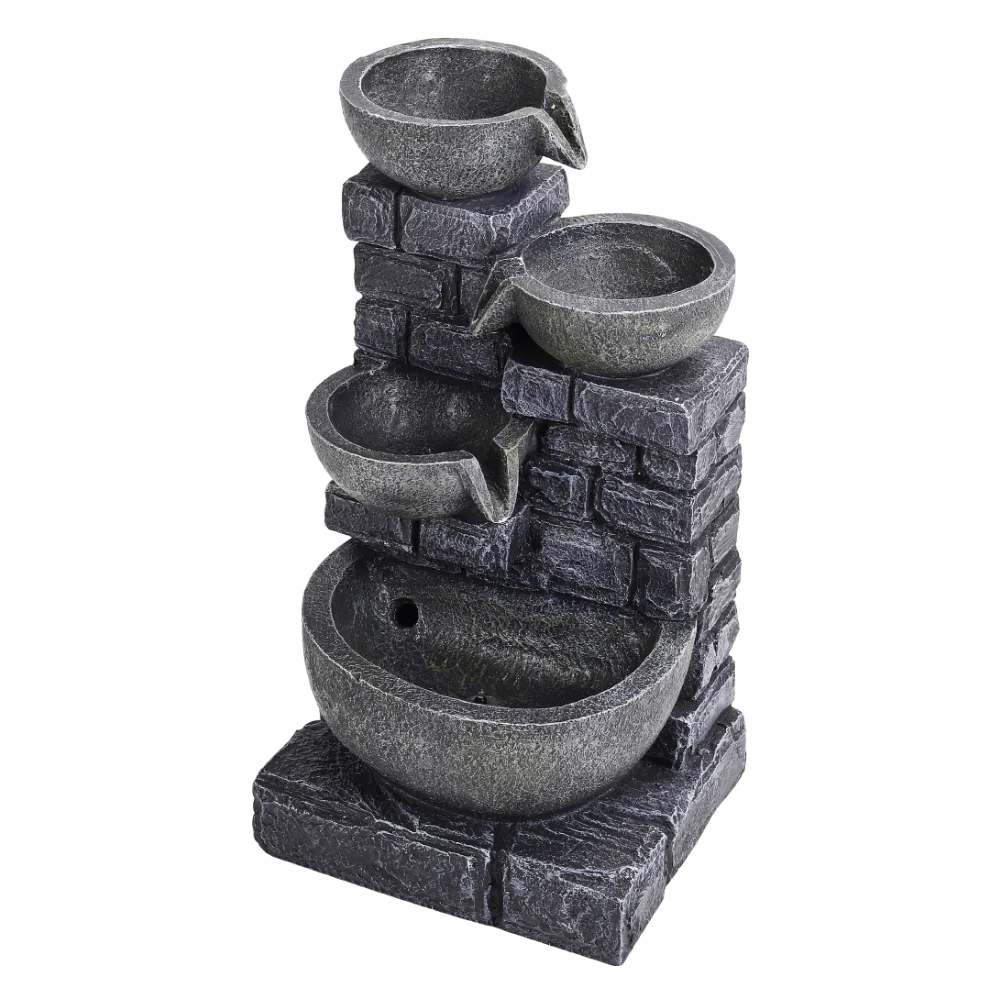 Breeins Rustic Solar Water Fountain with LED Lights - Image 5
