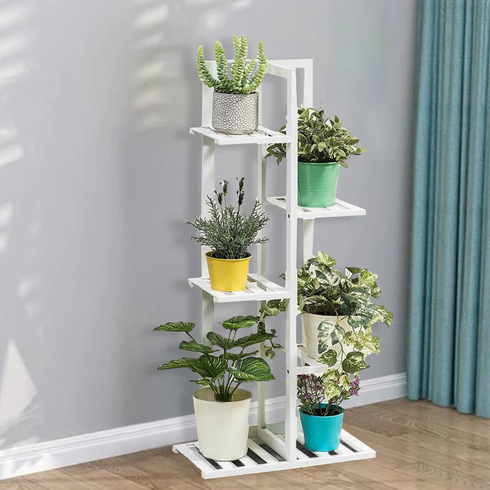 Breeins Rustic Solid Wood Flower Pot Shelf - Image 2