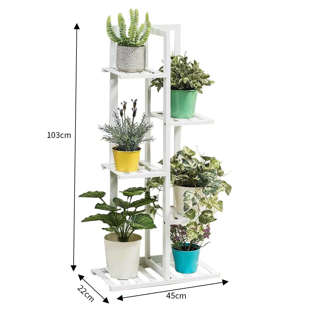 Breeins Rustic Solid Wood Flower Pot Shelf - Image 4