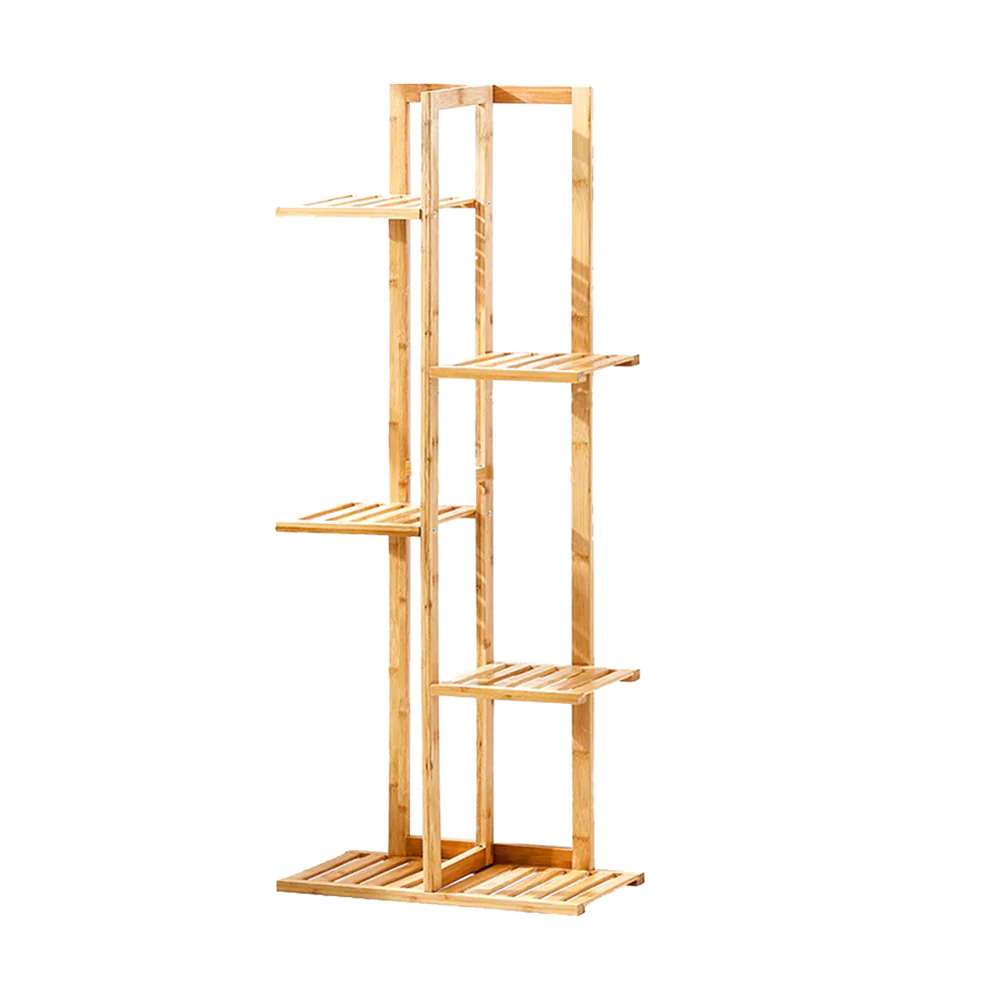 Breeins Rustic Wooden Plant Stand with Shelves - Image 5