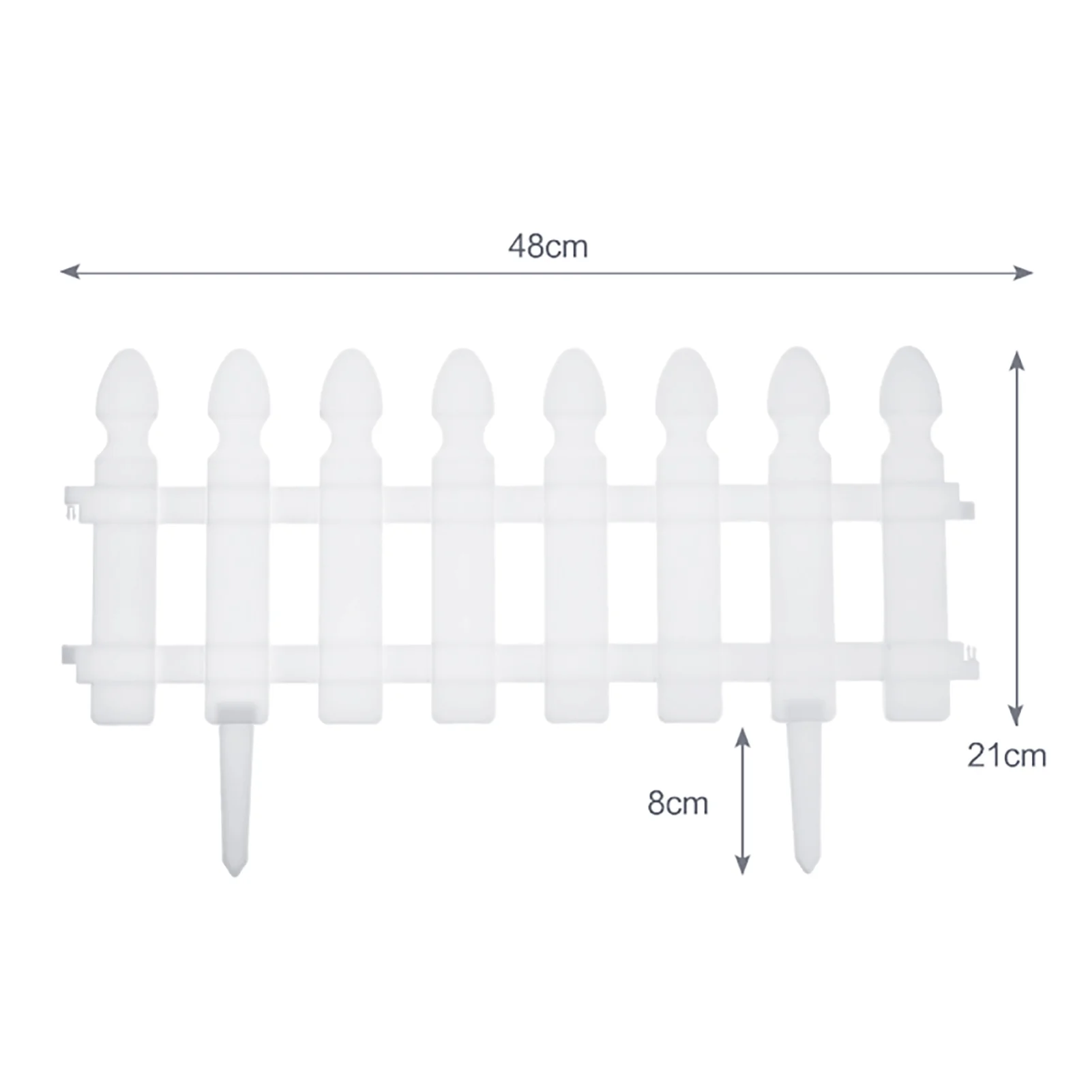 Breeins Set Of 4 Plastic Picket Garden Fence Panels Path Border - Image 4