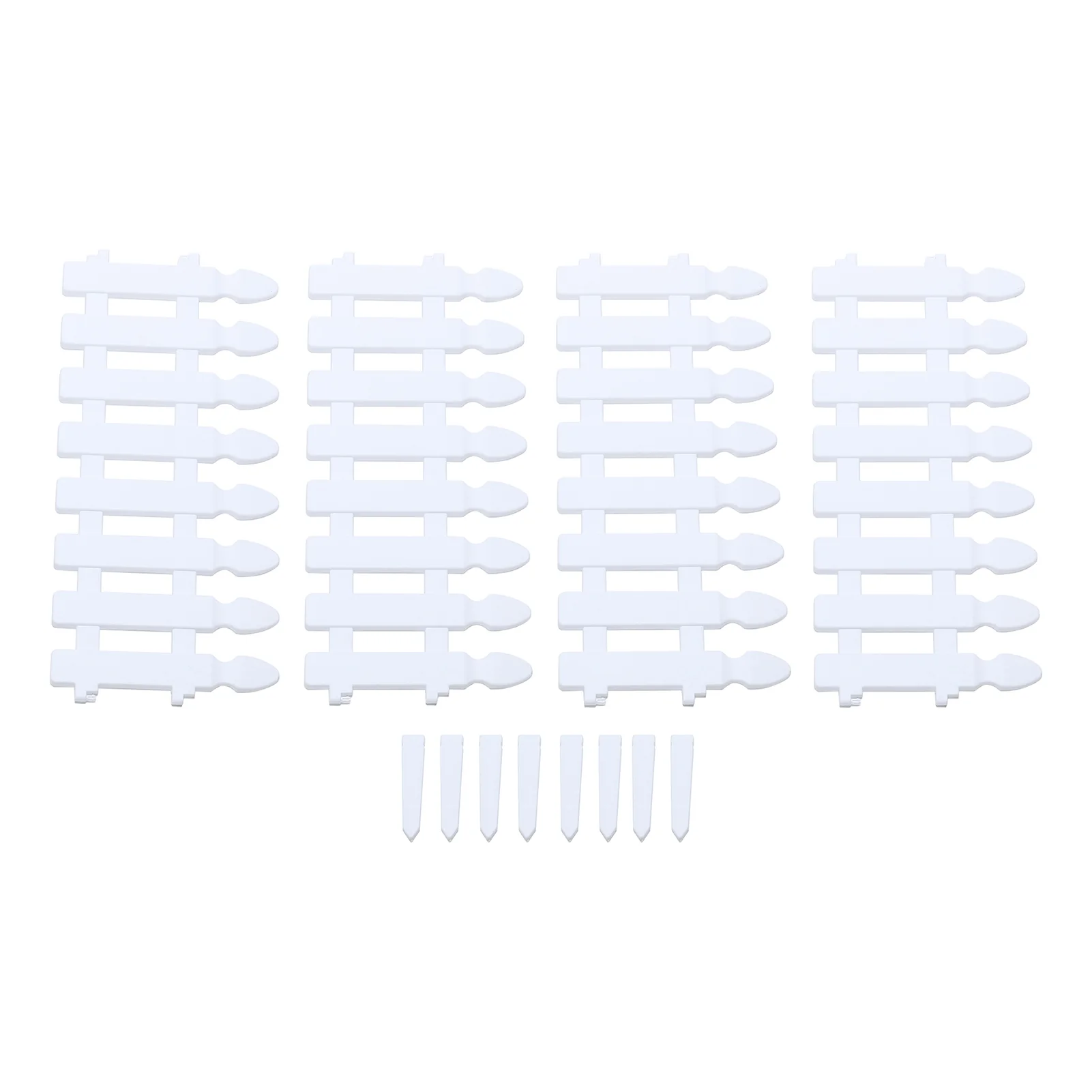 Breeins Set Of 4 Plastic Picket Garden Fence Panels Path Border - Image 7