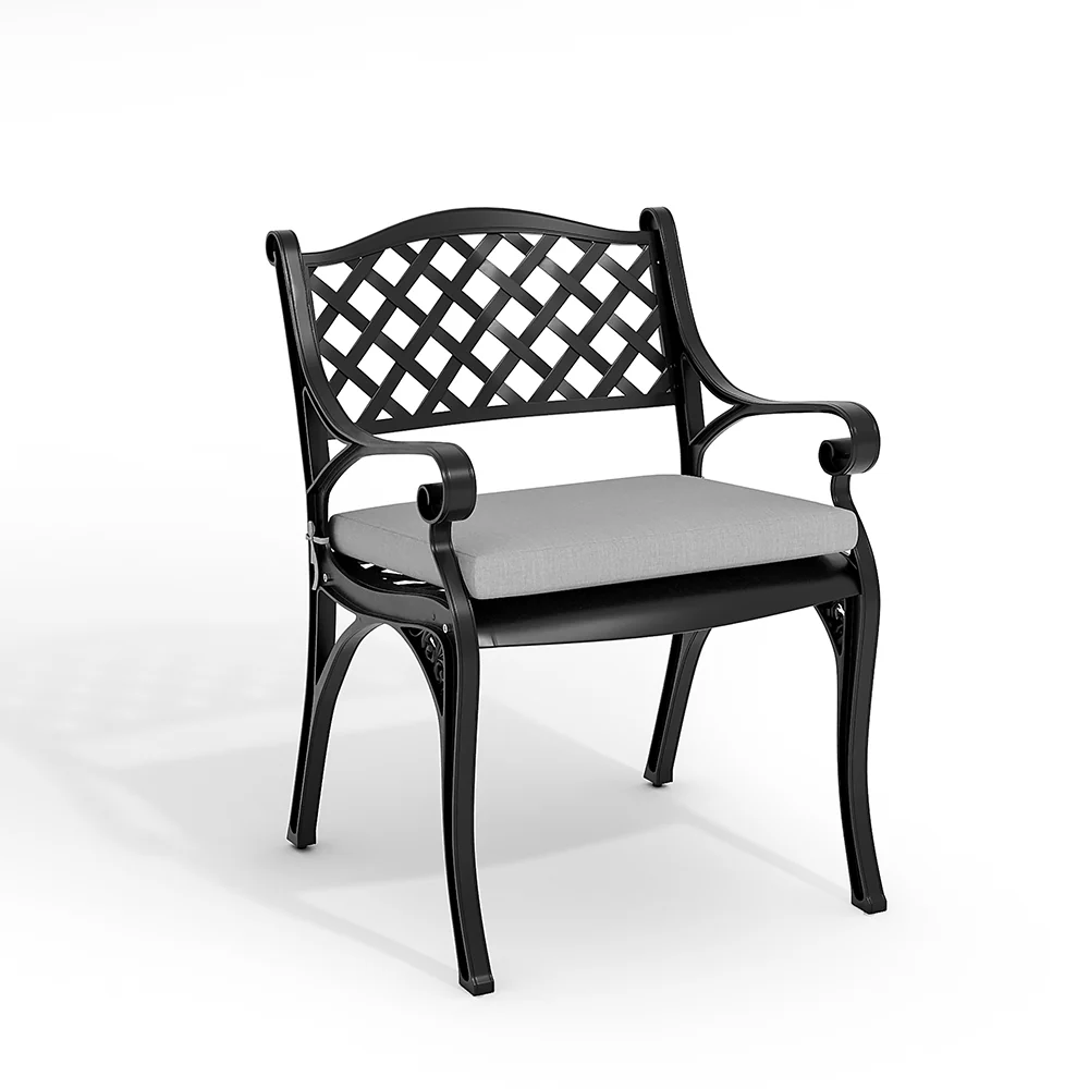Breeins Set Of 7 Retro Garden Bistro Set Cast Aluminum With Cushions - Image 7