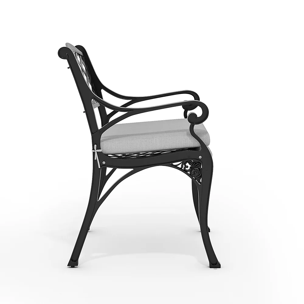 Breeins Set Of 7 Retro Garden Bistro Set Cast Aluminum With Cushions - Image 9
