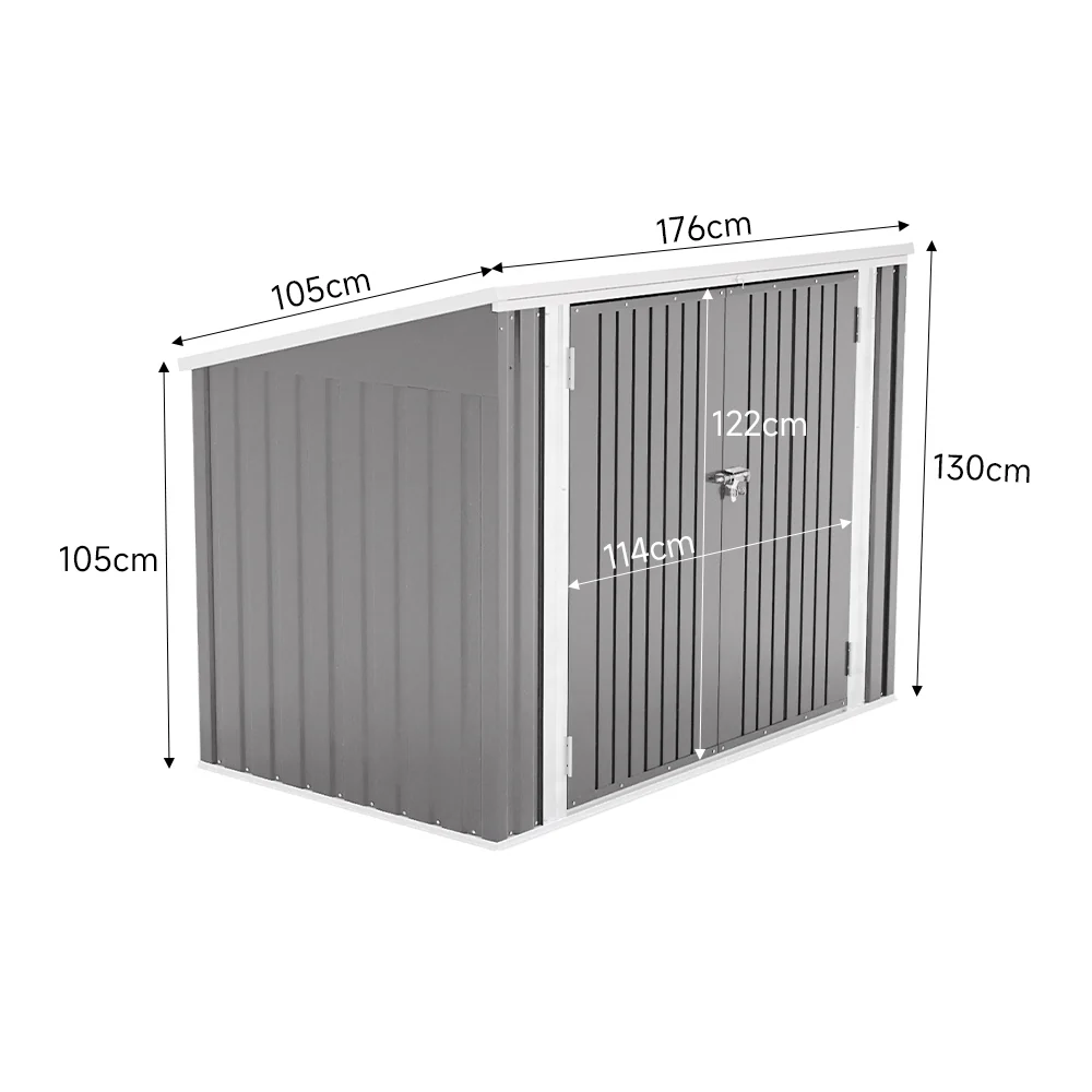 Breeins Steel Trash Can Recycle Bin Enclosure Storage Shed - Image 11