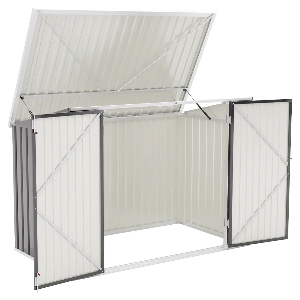 Breeins Steel Trash Can Recycle Bin Enclosure Storage Shed - Image 7