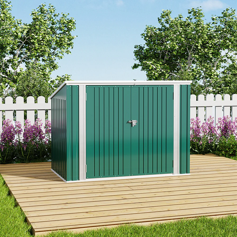 Breeins Steel Trash Can Recycle Bin Enclosure Storage Shed - Image 2