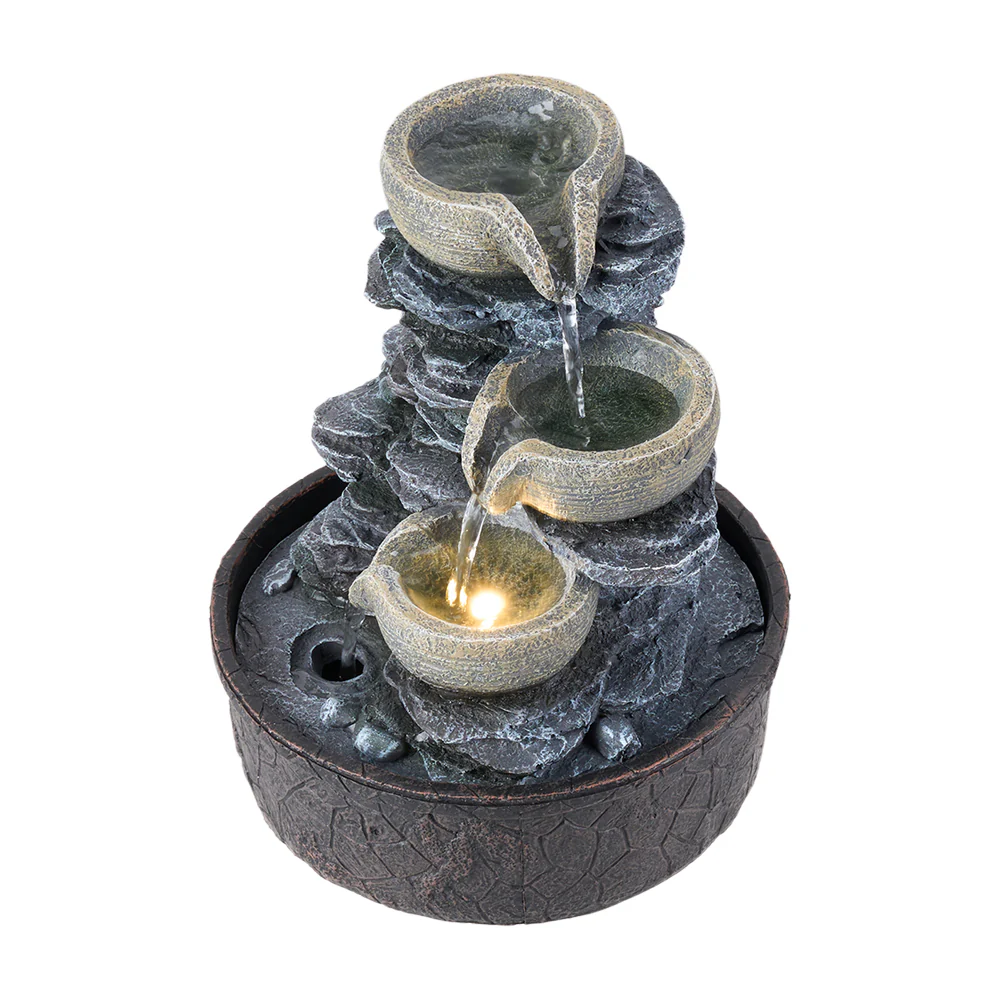 Breeins Tabletop Waterfall Fountain with LED Lighting - Image 6