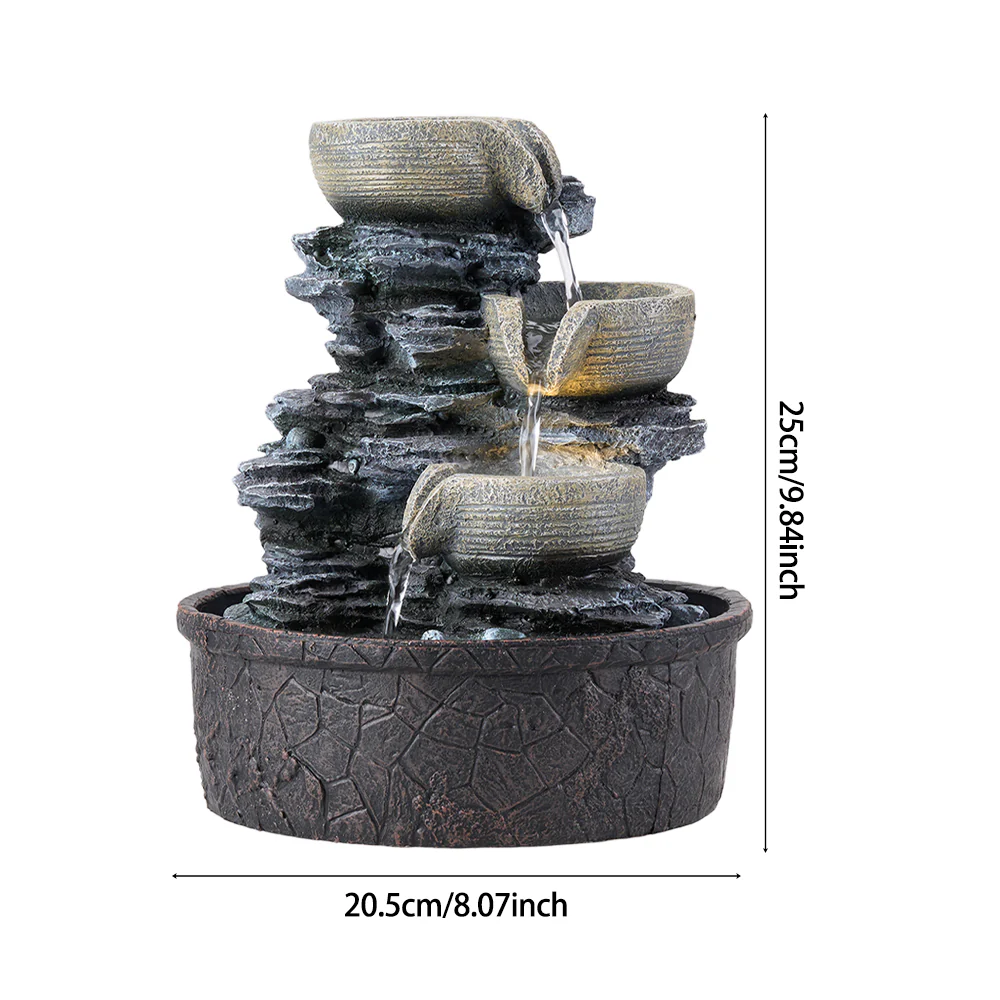 Breeins Tabletop Waterfall Fountain with LED Lighting - Image 7
