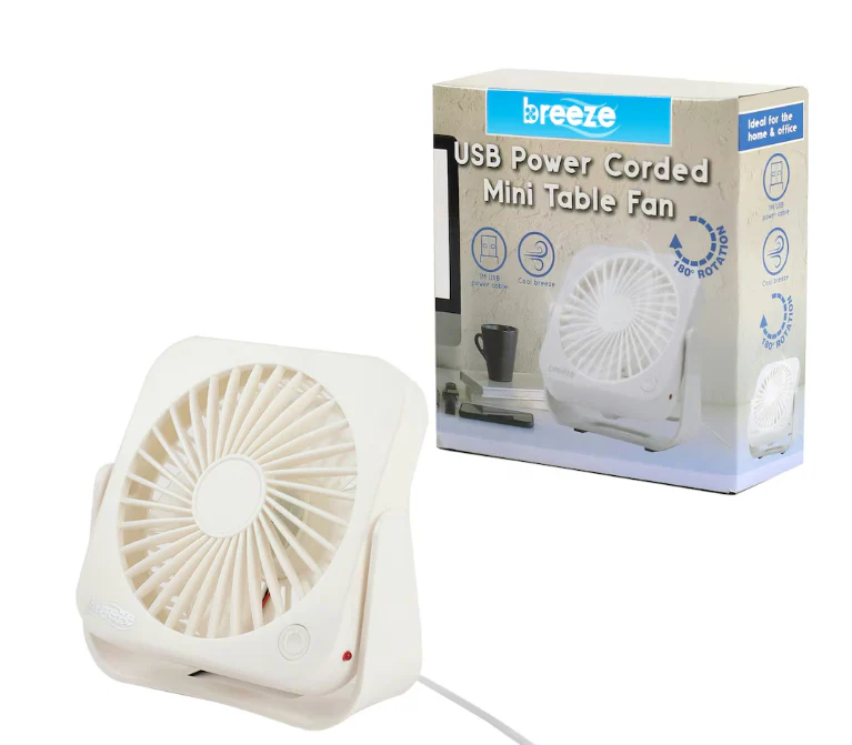 Breeze Mini Usb Table Fan - White - Image 2