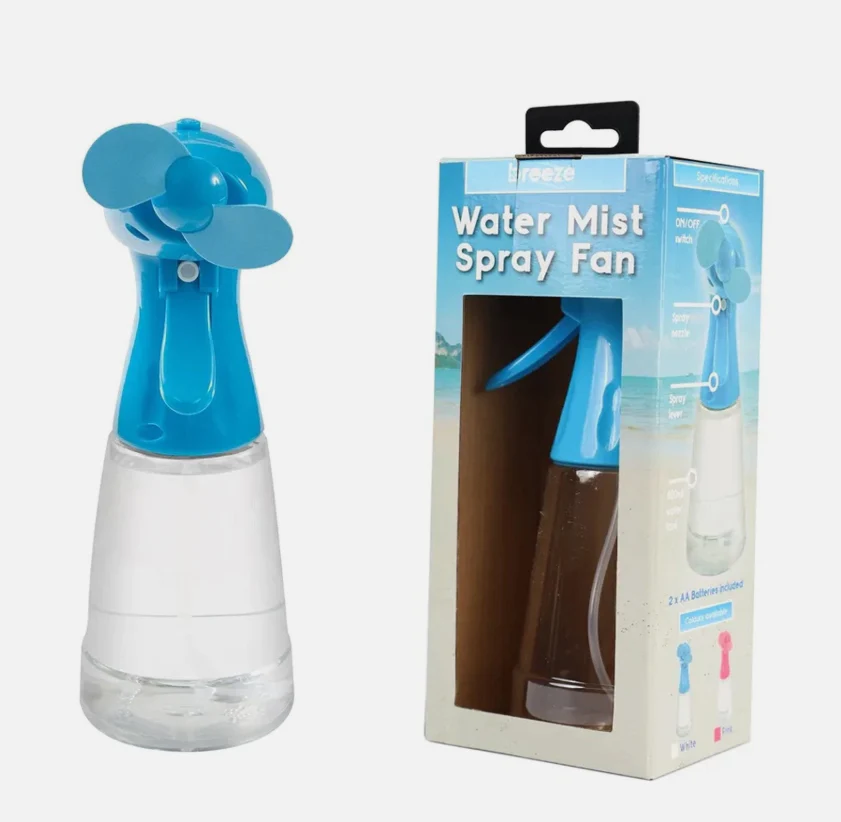 Breeze Mist Spray Fan Blue With Batteries - Image 2
